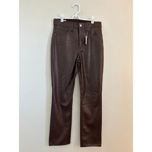 Gap Vintage Slim High Rise Vegan Leather Pants Brown Women's Size 28/6R